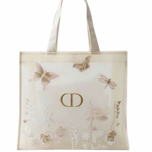 Dior Butterfly Embroidered Tote Bag Floral Mesh NEW